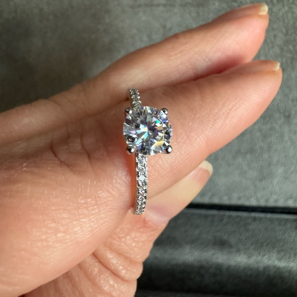 1 ct moissanite ring 925 sterling silver